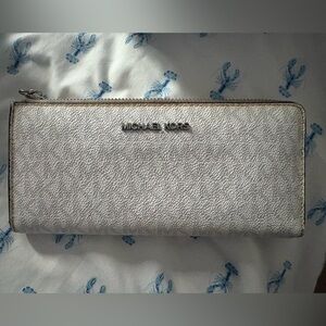 Michael Kors Silver Textured Wallet